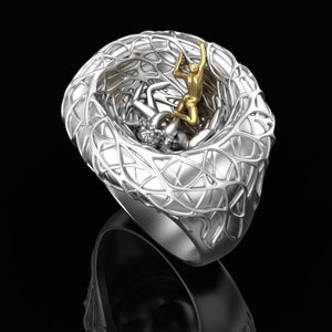 Sterling Silver Spider Ring for Women Spider Web Ring Spider Jewelry Unique Spider Signet Ring Hand Made Jewelry Christmas Gift for Him