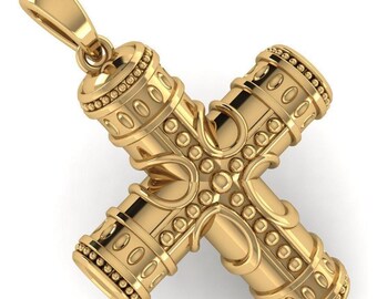 Gold Plated Sterling Silver Cross Pendant: Christian Symbol Gift