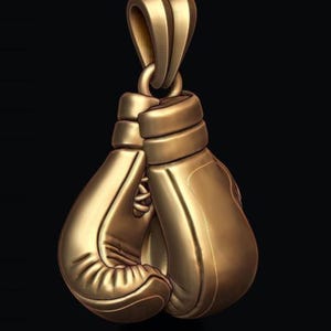 14KTゴールドメッキスターリングシルバーボクシンググローブペンダント - ファイターギフト