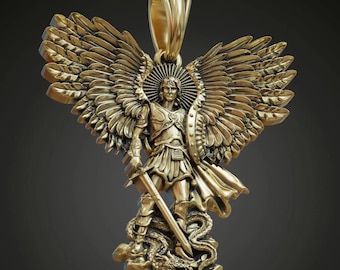 Colgante de plata de ley del Arcángel Miguel: Collar de protección religiosa