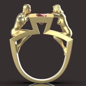 14KT Gold Plated Lover Ring Anniversary Gift For Him And Her Memorable Gift For Her Gift For Romantic Gift For Wife Couple Birthday Gift