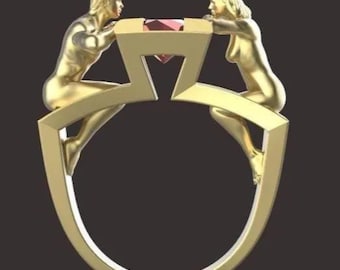 14KT Gold Plated Lover Ring Anniversary Gift For Him And Her Memorable Gift For Her Gift For Romantic Gift For Wife Couple Birthday Gift
