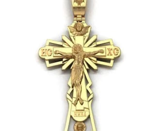 Gold Plated Crucifix Cross Pendant for Men & Women Religious Christian Jewelry Mothers day gift Gift For Him  Birthday Gift For Christian