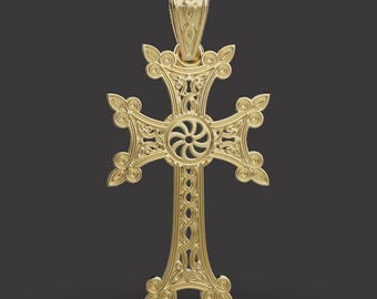 Sterling Silver Armenian Cross Pendant: Religious Gift