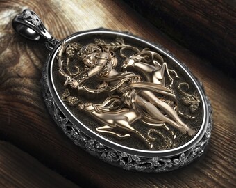 Diana the huntress pendant Handmade The Archangel Sterling Silver Charm Necklace Archangel Pendant Cristina Jewelry Christian Necklace