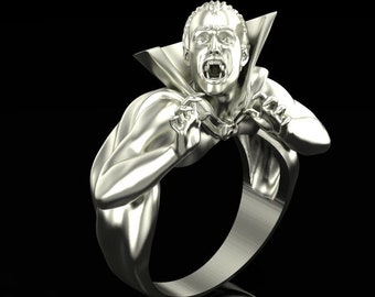 Graaf Dracula Ring Verjaardagscadeau Vampier Gothic Ring Verjaardagscadeau Gotische sieraden Cadeau voor beste vriend Cosplay sieraden Fantasy sieraden