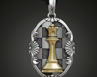 Chess Queen Pendant For Men And Women Chess Lover Gift Anniversary Gift Unique Chess Pendant Chess Jewelry Memorable Gift Meaningful Gift
