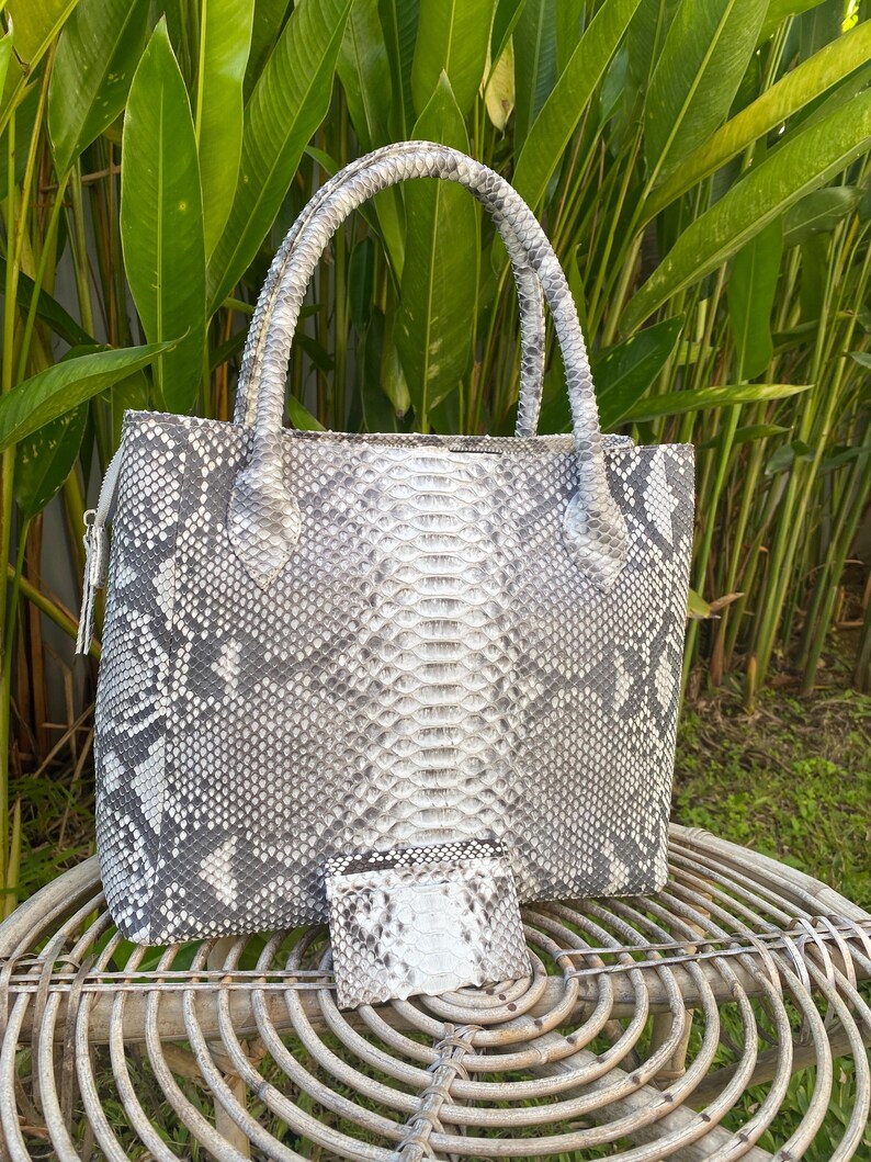 Genuine python skin bag image 9