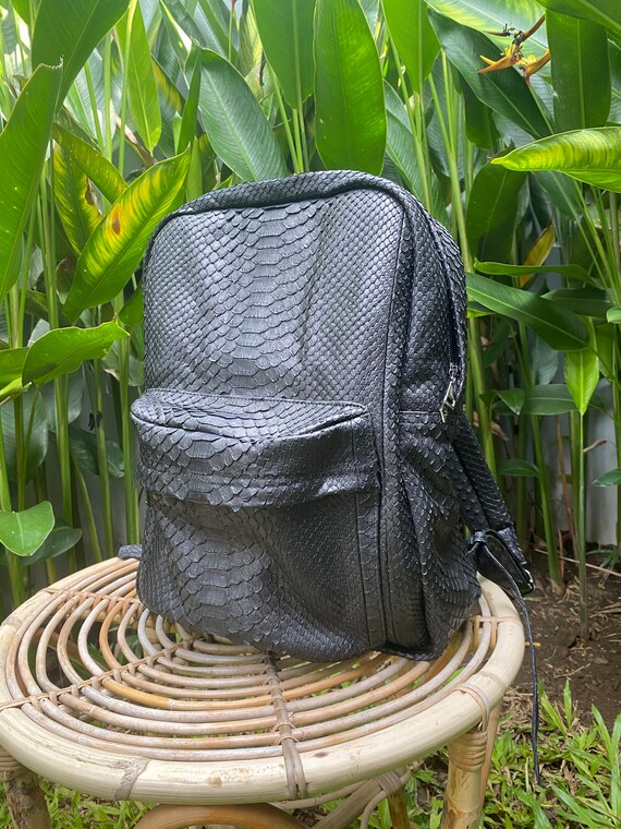 Black Backpack Python Bag - Etsy display picture 3
