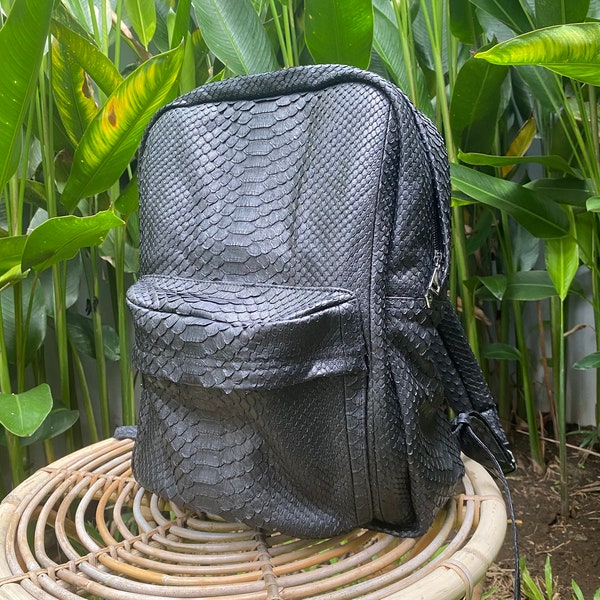 Black backpack python bag