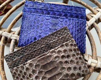porte-cartes en véritable phyton skin