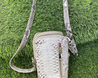 véritable sac à bandoulière en phyton