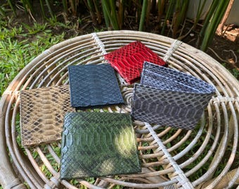 Cartera de piel de pitón auténtica