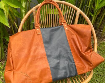 Sac de voyage grande taille en cuir de veau