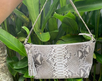 bolsa python genuína multicolorida