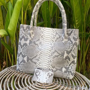 Genuine python skin bag image 12
