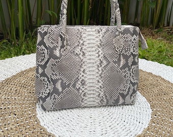 Bolsa de pele de píton genuína