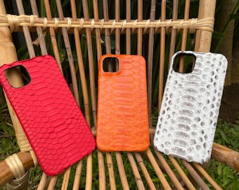 funda de teléfono de piel de serpiente