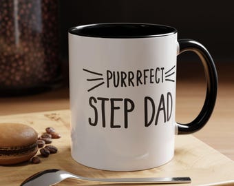 Purrrfect Step Dad Kaffeetasse, Geschenk für Katzenliebhaber