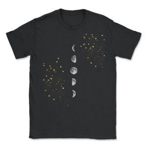 Full Moon Along With Its Phases Lunar Space Stars Boys Girls design Unisex T-Shirt