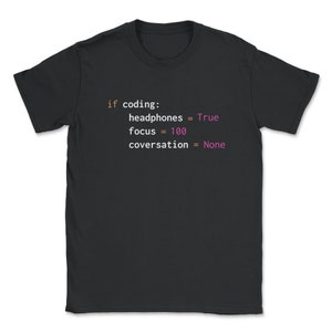 Python programming product with funny Python coding print Unisex T-Shirt