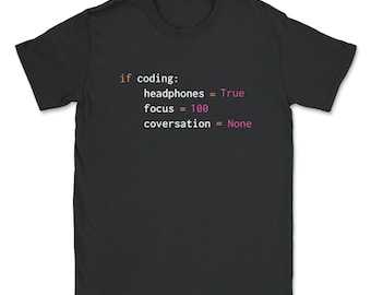 Camiseta unisex con estampado divertido de código Python y producto de programación Python