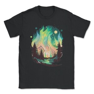 Aurora Borealis Northern Lights Beautiful and Colorful Sky  Unisex T-Shirt
