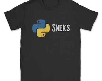 Camiseta unisex con diseño vintage desgastado y divertido de programador de Python