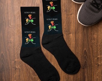Funny Physics Teacher Electricity Explained Science Joke Socks
