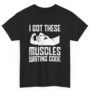 Camiseta unisex divertida con músculos de programador, codificador, ingeniero de software, regalo