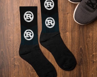 Rust Programming logo print distressed Socks