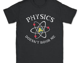 Camiseta unisex con diseño desgastado de física cuántica y nerd de la ciencia divertida