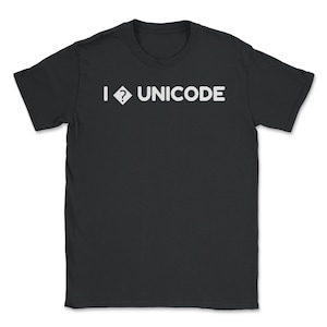 I love Unicode design - heart question mark missing Unisex T-Shirt