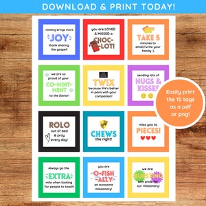 LDS Missionary Care Package | Missionary Printables | Candy Printables | Mormon Missionary Treat Printables | LDS Mission Gift | Candy Puns