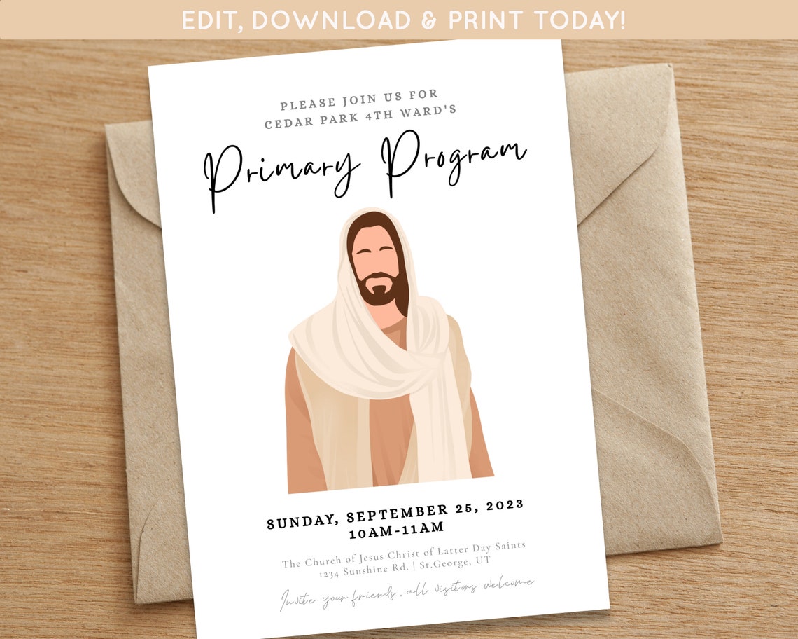 Lds primary program invitation primary program template primary