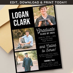 Graduation and Mission Combo Announcement | LDS Mission Farewell Invitate | Mormon Missionary Announcement | Called to Serve | Graduation