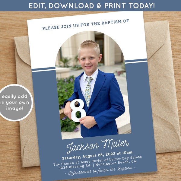 Lds Baptism Announcement - Etsy