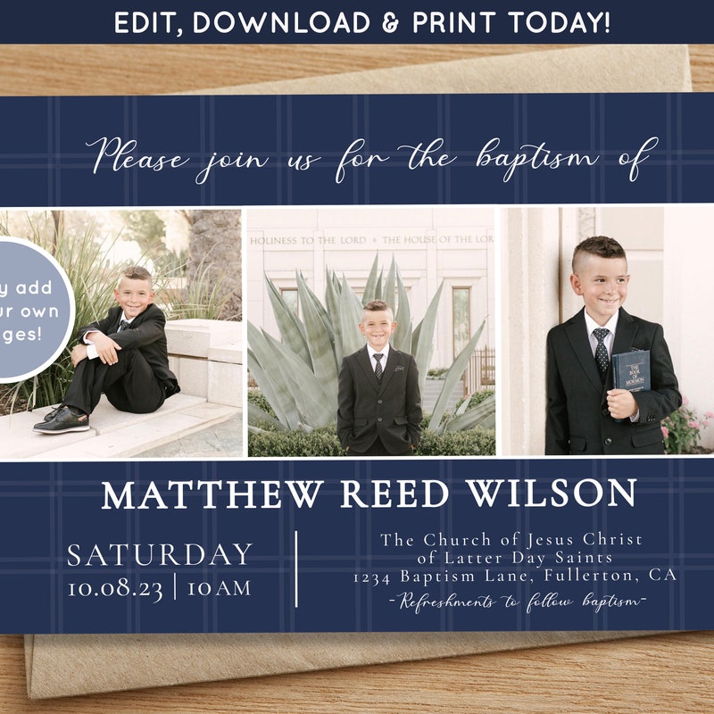 Lds Baptism Invite - Etsy