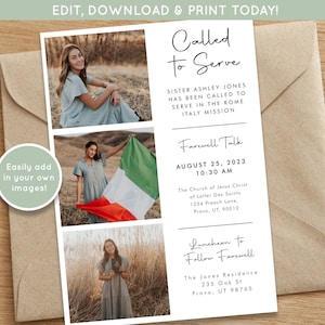 LDS Mission Farewell Invitation | Sister Missionary Announcement | Editable Mission Invite | Mormon Missionary Announcement | LDS Missionary