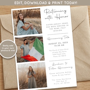LDS Mission Farewell/Homecoming Invitation | Sister Missionary Announcement | Mission Homecoming Invite | LDS Missionary Homecoming | Mormon