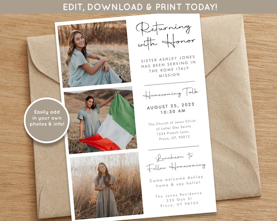 LDS Mission Farewell/homecoming Invitation | Sister Missionary Announcement  | Mission Homecoming Invite | LDS Missionary Homecoming | Mormon - Etsy