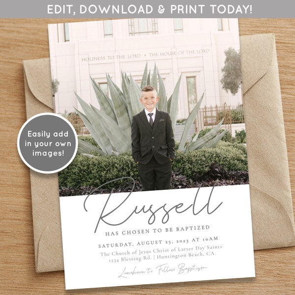 Lds Baptism Announcement - Etsy