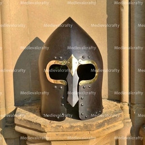 18 Gauge Medieval Black Powder Coated Helmet Medieval Lough Henney Irish Helmet Viking Glowglass Helmet Cosplay/Roleplay/Halloween/Gifts