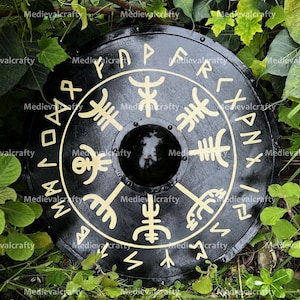 Viking Christmas Gift Wood And Metal Medieval Knight Shield Viking Handcrafted Shield Medieval Armor Wooden Shield Viking Round Shield Gift