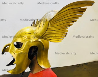 18G Steel Medieval Antique Black Adam Helmet Medieval Winged Helmet New Hawkman Helmet Roleplay Helmet Fully Wearable For Gift/Christmas