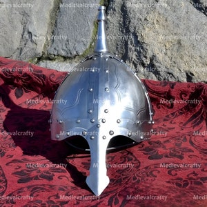 18 Gauge Medieval Nosal Helmet Medieval Norman Helmet Medieval Hand Decorated Helmet Viking Fully Wearable Helmet Cosplay/Activities/Cosplay