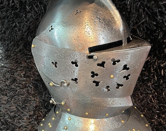 Medieval 18 Gauge Combat Closed Helmet Battlefield Tournament Helmet Medieval Armet Closed Helmet Old Sheet Helmet Viking Helmet
