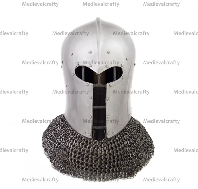 18 Gauge Medieval Heavy Italian Grill Helmet Medieval Barbute Combat