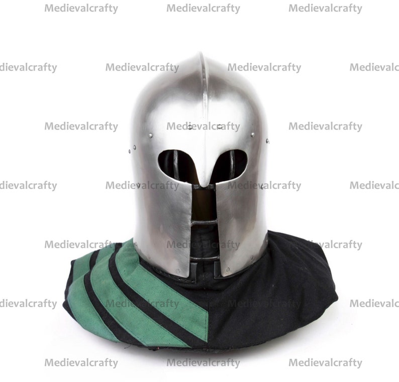 16 Gauge Medieval Viking Helmet Medieval Barbute Y Shaped Visor Type