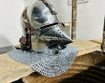 14 gauge middeleeuwse ui top klephelm helm middeleeuwse wieg zware helm middeleeuwse ridder hoofddeksel kostuum met geklonken maliën